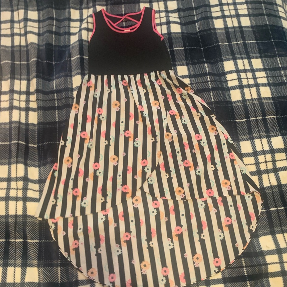striped dress with flowers